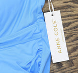 Anne Cole Womens Twist Front Underwire Tankini Swim Top Arctic Blue 36C/38B