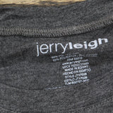 Jerry Leigh Womens Keep Singing Graphic T-Shirt Tee Charcoal Gray XL
