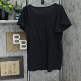 Dg2 by Diane Gilman Womens Knit Batwing Sleeve Blouse Shirt Top Black XL