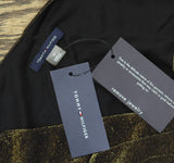 Tommy Hilfiger Ruched Velvet Puff Sleeve Fit Flare Dress Bronze / Black 4