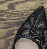 A New Day London Lace Slingback Bow Flats 94303527 Black 9M