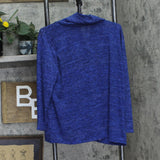 Ny Collection Plus Size Long Sleeve Crossover Top with Grommets Royal Blue 1X