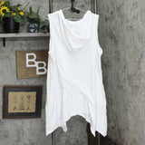AnyBody Women's Baby Terry Hooded Sharkbite Tunic Top A354753 White 2X