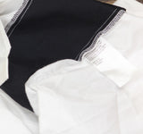 Attitudes by Renee Button Front Shirt with Color Blocking White / Black XS