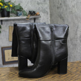 A New Day Womens Block Heel Faux Leather Knee High Boots Black 7M