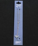 Crystale by L & J Dragonfly Pendant Crystal Anklet Silver Gray / Blue 8" + 1.5"
