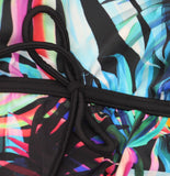 Swim Solutions Control Empire Swimdress One Piece Fiesta Fronds Blue Multi 18W
