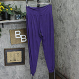 White Mark Womens Plus Knit Pull On Jogger Pants PS560-PURPLE1XL Purple 1X