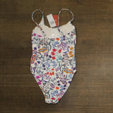 Andie The Amalfi One Piece Scoop Neck Swimsuit Botanical Floral White Multi XS