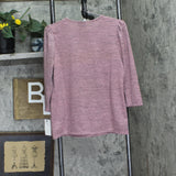 Ny Collection Womens Petite Space Dyed Studded Top PHAU0101 Mauve Pink PM