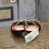A New Day Womens Gwen Rhinestone Bow Heels Velvet 94656740 Burgundy Red 8.5M