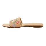 A New Day Embroidered Mesh Slide Sandals with Memory Foam Insole Tan Brown 7M