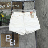 Levi's Womens 501 Original Shorts Button Fly 92464351 Disco Nights Off White 27