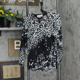 Laurie Felt Womens Long Sleeve Lined Blouse Shirt Top Black / White 2XS