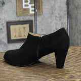 Journee Collection Womens Sanzi Faux Suede Booties SANZI Black 8.5M