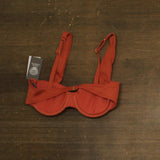 Vince Camuto Underwire Bikini Top with Adjustable Straps Cinnabar Orange Brown L