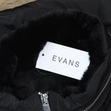 Evans Womens Plus Size Faux Fur Collar Padded Coat 211224