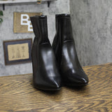 A New Day Womens Sienna Low Shaft Heeled Boots 94637418 Black / Gold 8.5M