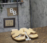 A New Day Womens Nina Raffia H-Band Slide Sandals 92244961 Beige Brown 9M