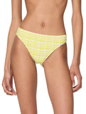 Kate Spade Plaid High Cut Bikini Bottom S9D533 Nappa Cabbage Green Muti XS