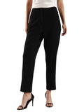 Calvin Klein Womens Ponte Cropped Straight Pants 44B690G Black L