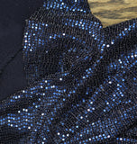 MSK Plus Size V Neck Bell Sleeve Sequin Knit Blouse Top Shirt NAVY BLUE 1X