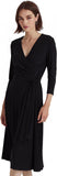 Lauren Ralph Lauren Belted Surplice Jersey V-Neck Dress 250769904004 Black 12