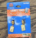 Starline Creations Stamp Dangle Earrings Gold Yellow 1.75"