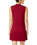 Trixxi Juniors Knit Mock-Turtleneck A-Line Dress Red M