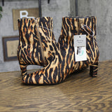 A New Day Tigris Block Heel Ankle Boots 94568629 Tiger Print Black Multi 8.5M