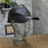Aqua Vegan Leather Baseball Cap with Adjustable Buckle HT24944 Black