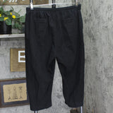 Cathy Daniels Elastic Waist Capris with Buttoned Hem and Pockets Black 1X