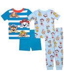 Paw Patrol 4-Pc Short-Sleeve Character Pajama Set Blue 2T