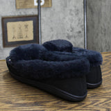 Charter Club Damask Dorenda Suede Cozy Moccasin Slippers Navy Boucle Blue 8M