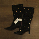 A New Day Womens Justice Boots Faux Suede Studded 94568942 Jet Black 7.5M