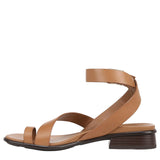 Naturalizer Womens Birch Strappy Flat Sandals Saddle Tan Brown Leather 9M