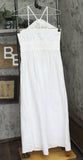 Aqua Womens Cotton Smocked Sleeveless Dress AQ08-01 White S