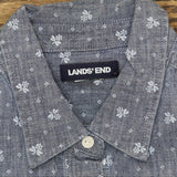 Lands' End Womens Long Sleeve Chambray Button Up Shirt 516606-Sample