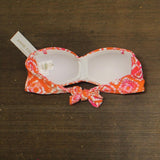 Anne Cole Tie Dye Foulard Twist Bandeau Bikini Swim Top Pink / Orange Multi S