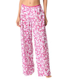 Michael Michael Kors Print Cover Up Pants Mesh Bright Wild Berry Pink XS/S