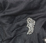 SLNY Womens Formal Long Glitter Mesh Stretch 9133153 Smoke Gray 6