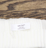 On 34th Womens Gift Boxed Rib-Knit Beanie Pom Pom Rolled MO1542501 White