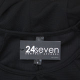 24Seven Comfort Apparel Womens Crepe Cap Sleeve Keyhole Dress Black M
