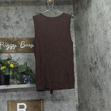 Calvin Klein Womens Scoop Neck Rib Knit Tank Top S55TK65A Toasted Sumac Brown XL