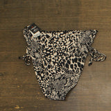 Bar III Womens Printed High-Waisted Bikini Swim Top Side Tie Black Multi L