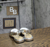 Michael Michael Kors Womens Darrington Slingback Flats 40F4DTFP1M Silver Gray 9M