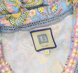 Bell Womens Silk Blend Annabelle Maxi Dress BELLSP25-1 Blue / Yellow Print M