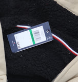 Tommy Hilfiger Boys Signature Fleece Zip-Up Sherpa Hoodie Jacket Hummus Brown L