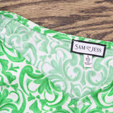 Sam and Jess Womens V-Neck Cap-Sleeve Shirt Top TA3718766W Poison Green S
