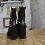 I.n.c. International Concepts Faux Leather Dress Ankle Boots Black / Gold 5.5M